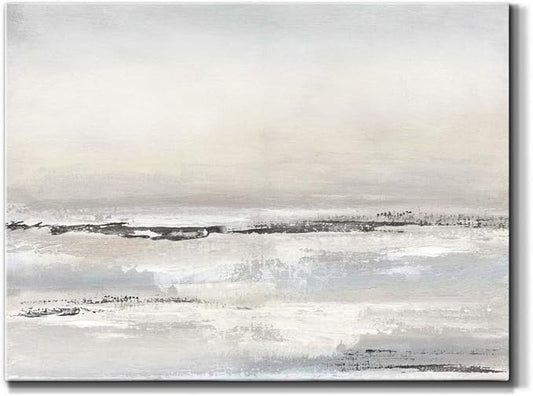 Renditions Gallery Canvas Nature Wall Art Modern Decorations Paintings Serene Winter Snow Glam Romantic Abstract Minimalist Artwork Prints for Bedroom Office Kitchen - 12"x18" LT33