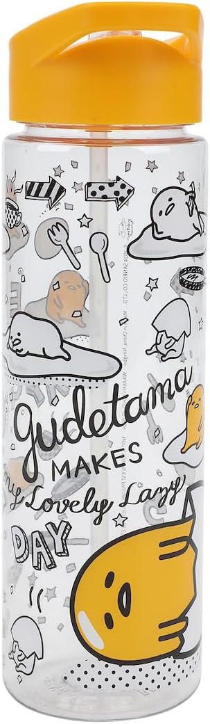 Gudetama Lazy Egg Skillets & Arrows AOP 24 Oz Single Wall Plastic Water Bottle
