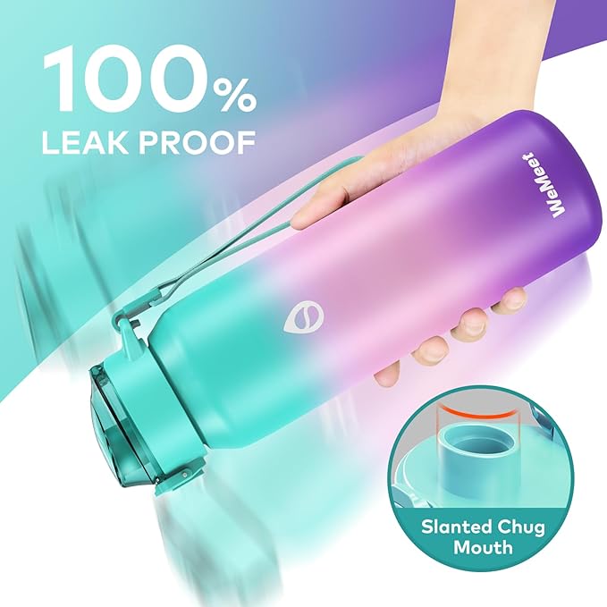 32oz Water Bottle with Removable Straw and Spout Lid Two Ways to Drink, 18/10 Stainless Steel Insulated Water Bottle, BPA-Free, Leak Proof, Double wall, for Sports, Gym