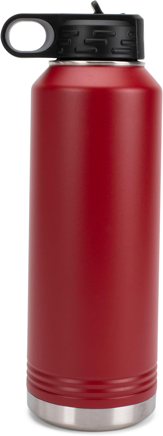 Elanze Designs Dog Dad Pawprint Red 32 ounce Stainless Steel Water Bottle With Straw