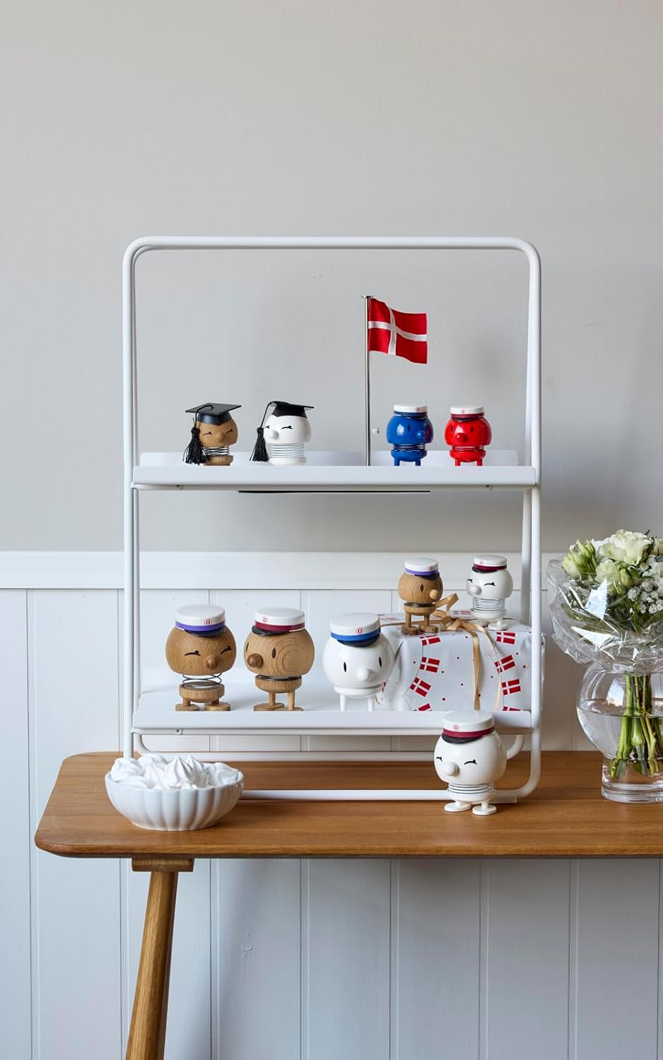 Hoptimist Student IQ Bumble, Woody Brown, Home Decor Ornament - Scandinavian Design, Wood W/Metal Spring, Small - Creates Cheerful Movement