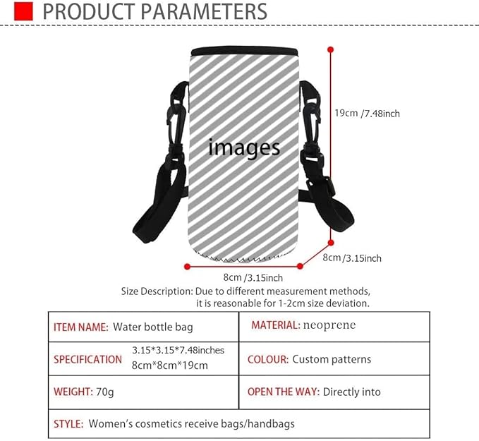 Jndtueit Basketball Water Pouch Holder, Soccer Bottle Cooler Cover Holder Strap for Outdoor Sports Gym Camping Walking