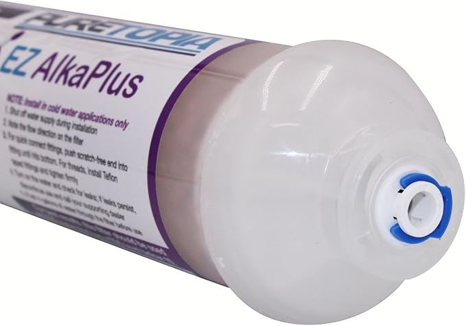 PureT IL-10SC-AK-EZ14, Remineralization Alkaline Water Filter - 2" X 10" Alka Plus Water Filter for RO Systems - Raises PH and adds Vital Minerals, Easy 1/4" EZ Connect System