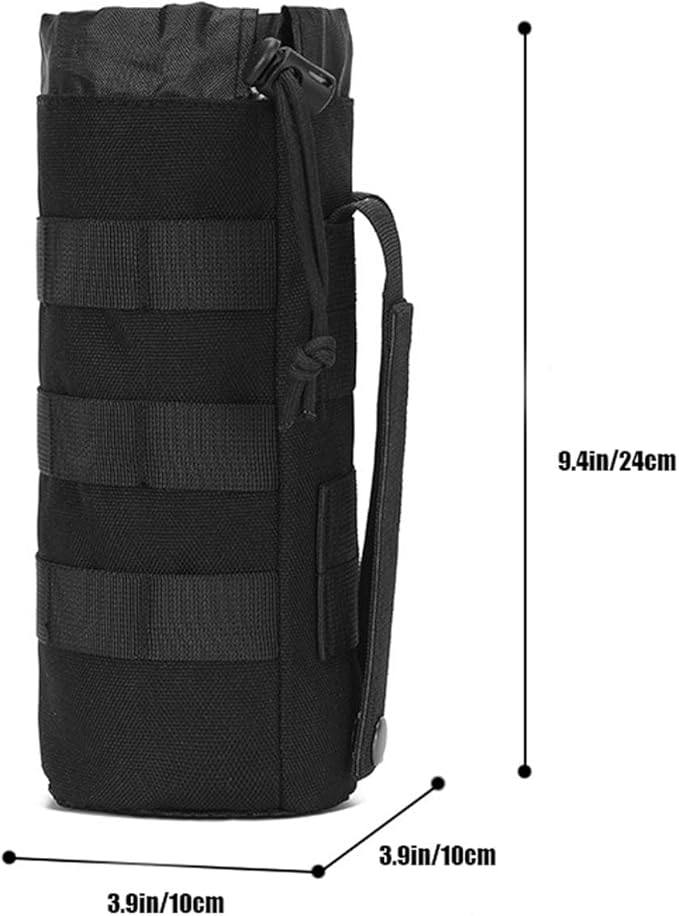 Upgraded Water Bottle Holder -Tactical Water Bottle Pouch- Sports Water Bottle Bag with Drawstring for Camping Climbing Hiking and Travelling