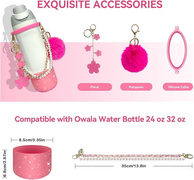Water Bottle Handle Strap Compatible for Owala Accessories Compatible for Owala Boot Compatible for Owala Charms- Convenient, Stylish & Durable Hydration Solution for On-the-Go 24oz 32oz