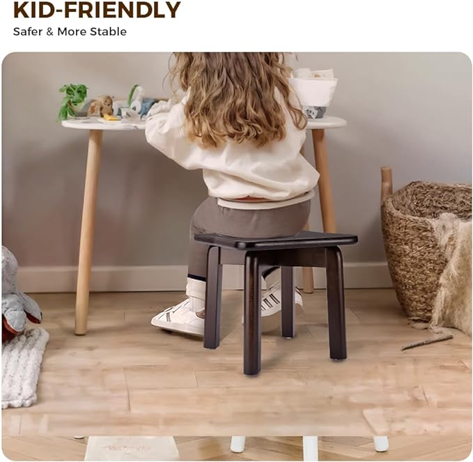 StrongTek Sturdy Bamboo Step Stool with Anti-Slip Feet, Easy-Assembly, 350 LBS Capacity, Ideal for Kids and Adults, Perfect for Bathroom, Bedroom, or Doorway Use, 11" x 11" x 10.6"