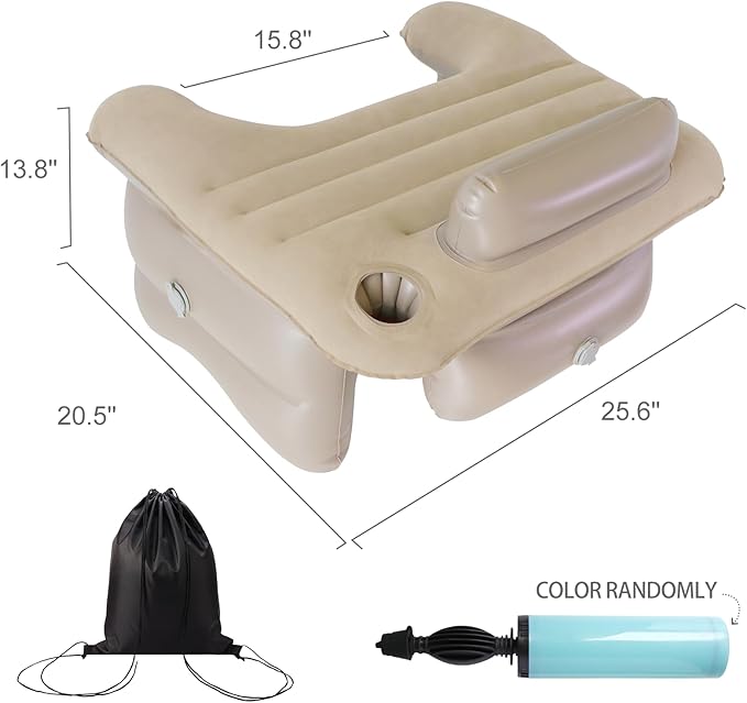 Inflatable Reading Pillow for Lap Rest Pillow Portable for Adult Extra Large Arm Rest Travel Sofa Working, Crocheting Playing Steam Deck Switch or Sitting in Bed Floor Car Tent