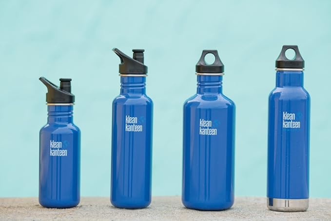 Klean Kanteen Classic Stainless Steel Singel Wall Non-Insulated Water Bottle with Sport Cap