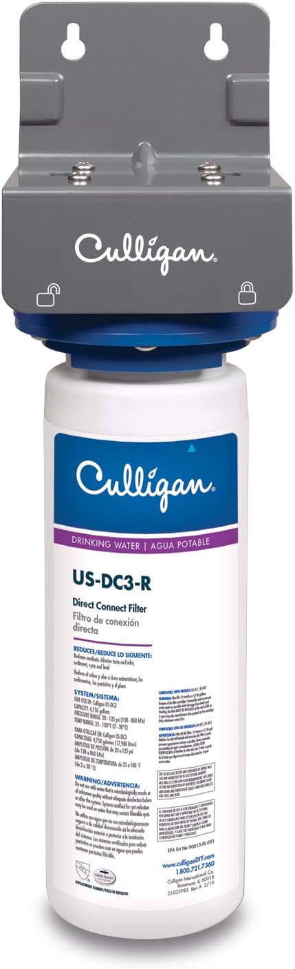 Culligan US-DC3 Under Sink Direct Connect Premium Lead Filtration System, No Size, White