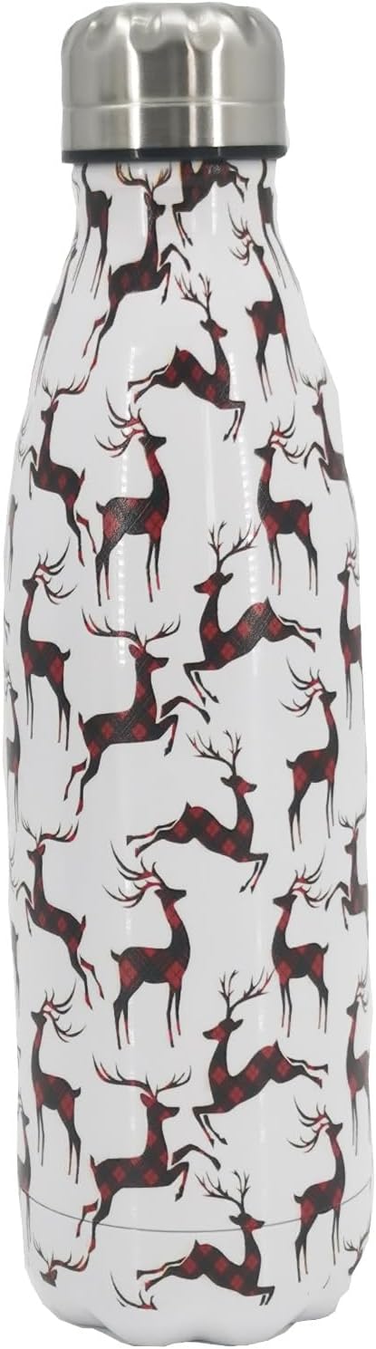 Christmas Deer Insulated Sport Water Bottles Stainless Steel Travel Mugs BPA Free Tumbler For Outdoor Camping Travel 20 OZ