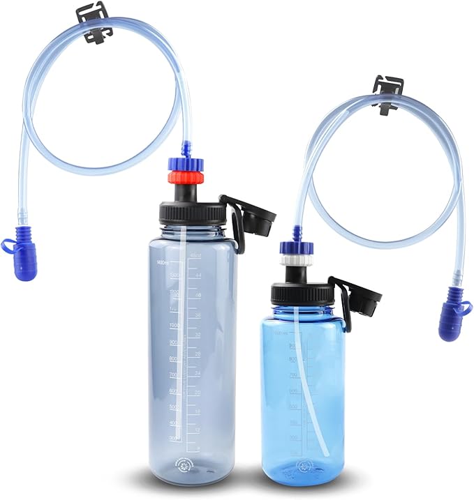 Hydration Adapter Kit for Nalgene Water Bottle with Cap, Compatible with 32/48 oz Wide Mouth Water Bottles, Outdoor Sports Accessories, Use for Camping, Cycling, Hiking(White)