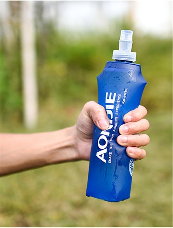AONIJIE 2Pack of Soft Soft Folding Hydration Bottle Water Collapsible Flask BPA-Free Bottles (250ml/8.54oz)