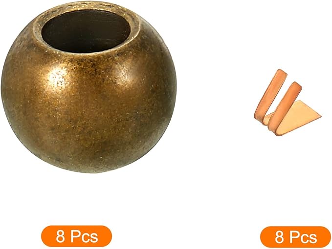 MECCANIXITY Pull Cord Tassels Window Blind Extender Chain Drop Knobs Ball Pull Ends Bronze, for Curtain Blinds Shades Light Ceiling Fan Pull Switch, Pack of 8