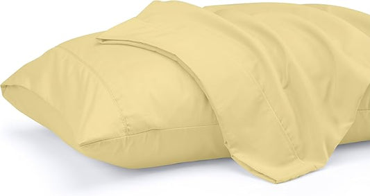 Utopia Bedding Queen Pillow Cases - 2 Pack - Envelope Closure - Soft Brushed Microfiber Fabric - Shrinkage and Fade Resistant Pillow Covers 20 X 30 Inches (Queen, Yellow)