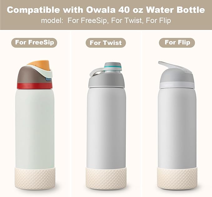 Silicone Boot for Owala Water Bottle 24 oz 32 oz 40 oz, Anti-Slip Protective Sleeve for FreeSip/Twist/Flip Stainless Steel Water Bottles Accessories