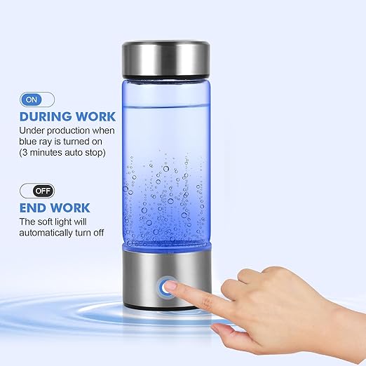 Hydrogen Water Bottle, Portable Hydrogen Water Ionizer Machine, Rechargeable Hydrogen Water Bottle Generator,with Pem SPE Technology Hydrogen Water Cup for Exercise, Travel