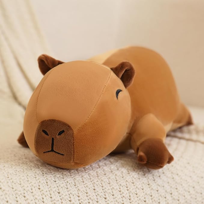 SQEQE Weighted Capybara Plush, Weighted Capybara Stuffed Animal for Anxiety, Cute Capybara Plushies Soft Capybara Pillow Toy Gift for Kids Adults 9.8 Inch, 0.8 lbs