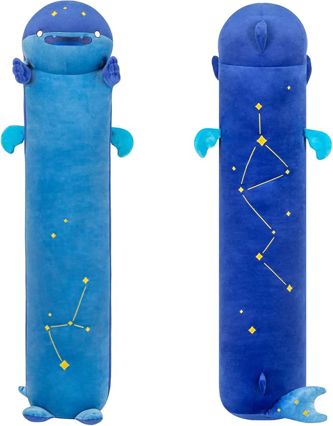 Long Whale Shark Plush Body Pillow, 44” Cute Shark Stuffed Animals Kawaii Soft Plushies, Christmas Shark Plush Pillow Doll Toy Gift for Girlfriend