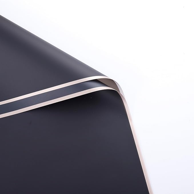 fondleadmiringly 20 sheets Flower Wrapping Paper, Flower Shop Paper, Waterproof Wrapping Paper, semi Transparent Wrapping Paper(black-20pcs)