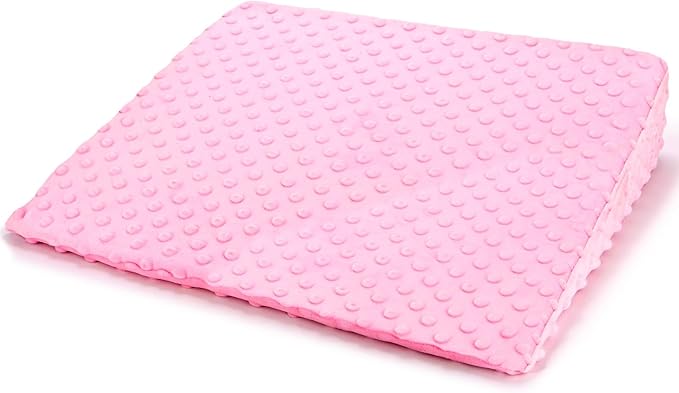 Kids Wedge Pillow with Pillowcase, Memory Foam for Back,Legs & Knees, Relaxation and Comfort, Soft and Breathable, Dot Texture Pillow for Reading Watching TV Gaming Sleeping, Fit for Sofa Floor Room