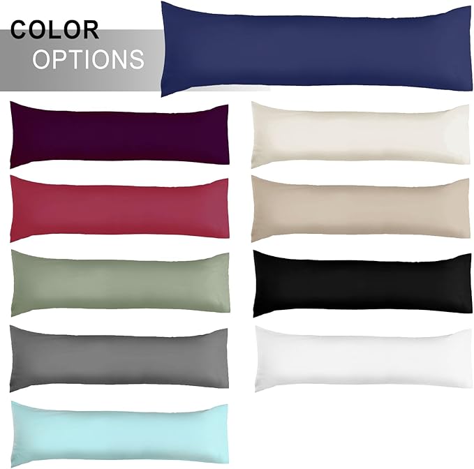 Soft Body Pillow Covers Pillowcases 60 x 21 Inch, WINKAURA Extra Large Pillow Cover for Bed Fits 54x20 Pillow, Envelope Closure, Stylish Wrinkle and Stain Resistant,Navy