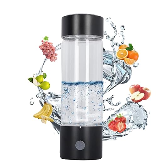 Hydrogen Water Bottle, USB Portable Hydrogen Water Bottle Generator, 3Min Quick Electrolysis, Water Ionizer Machine with Nasal Hose, for Daily Drink
