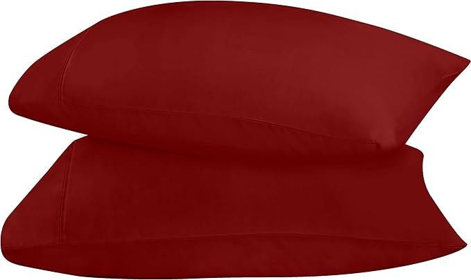 Utopia Bedding Standard Pillow Cases - 2 Pack - Envelope Closure - Soft Brushed Microfiber Fabric - Shrinkage and Fade Resistant Pillow Covers 20 X 26 Inches (Standard, Red)