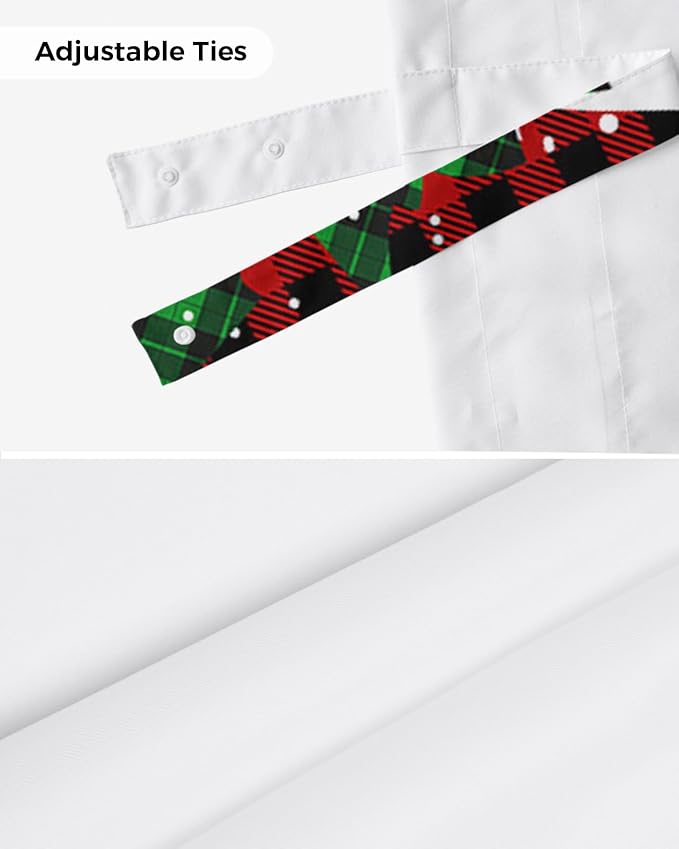 Merry Christmas Blackout Tie Up Valance Curtains for Kitchen Windows Buffalo Plaid Xmas Tree Winter Forest Farmhouse Window Toppers Balloon Shades for Living Room/Bath/Bedroom, 42" X 18", Red Green