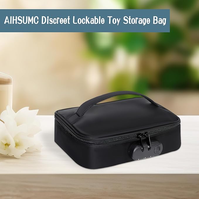 Discreet Lockable Toy Storage Bag, Locking Storage Box Toy Organizer Case Organizer Container with 2 Drawstring Bags, Lock Box Travel Game Bag for Women and Men