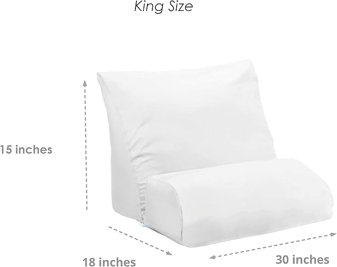 Contour Flip Pillow 10-in-1 Bed Wedge Body Support Pillow, King - White Pillowcase Pillow Protector Cover