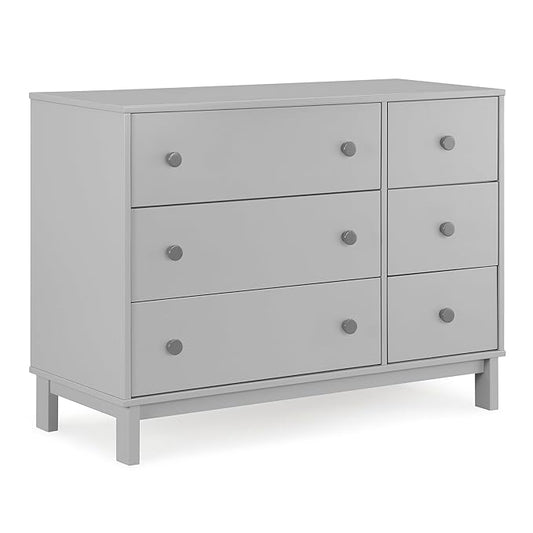 GAP babyGap Legacy 6 Drawer Dresser with Interlocking Drawers - Greenguard Gold Certified, Grey/Dark Grey