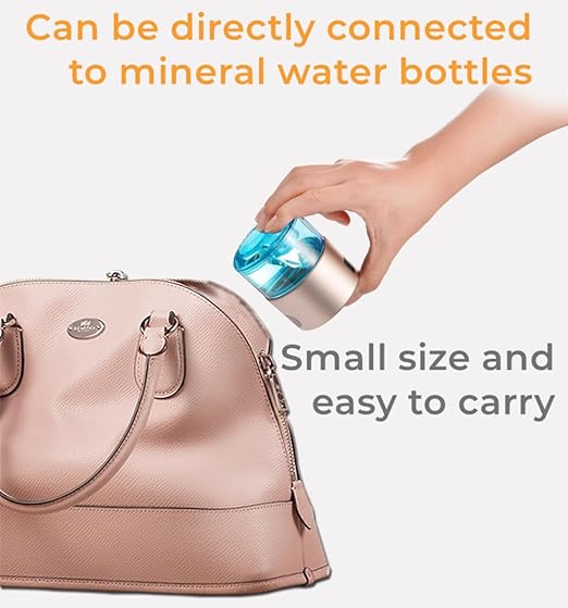 Hydrogen Water Bottle, 9000+ PPB Hydrogen Water, Food Grade Rechargeable Machine, Suitable for All Water, with Exhaust Hole, 3 Minutes and 18 Minutes Dual Mode, Gift Pack (Gold)