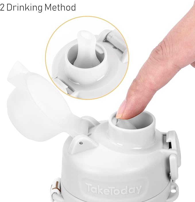 Collapsible Water Bottles 20oz, Leak Proof, BPA-Free, Foldable Silicone Travel Water Bottle with Straw Strap for Cycling, Hiking, Outdoors