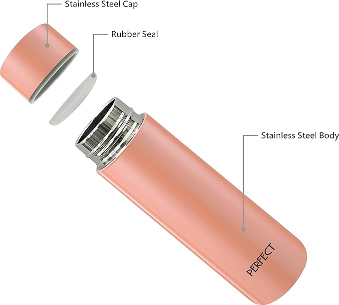 Mini 5 OZ 316 Stainless Steel Vacuum Insulated Water Bottle, Double wall Keep Cold and Hot, Leak Proof, Suitable For Women, Kids & Girls to Carry in Bag, RoseGold
