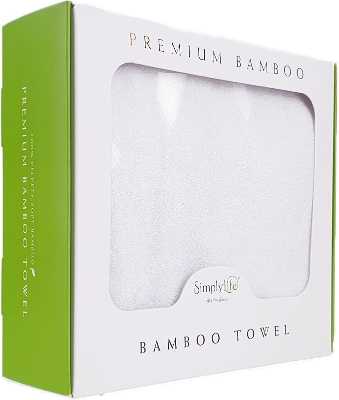 Ultra Soft and Plush Essential Baby/Kids Towel, Made with 100% Luxurious Premium Bamboo Viscose (Box Pack) - Highly Absorbent 48 * 24 in (120 * 60 cm) with a Tight 500 GSM Weave (White)