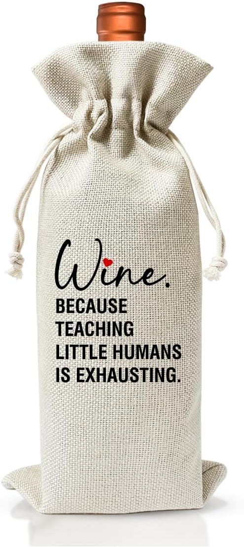 Teacher Wine Bag, Appreciation Gifts, Gift For Teachers, Teacher Graduation Party Supply, Coworkers Colleagues Gifts, Thank You Gift For Teacher, Reusable Drawstring Wine Bag