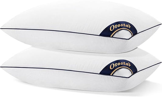OTOSTAR Bed Pillows for Sleeping 2 Pack King Size Cooling Pillows Luxury Sleeping Pillow 3D Microfiber Filling Breathable Cover Soft Hotel Collection Pillows for Back Side or Stomach Sleepers