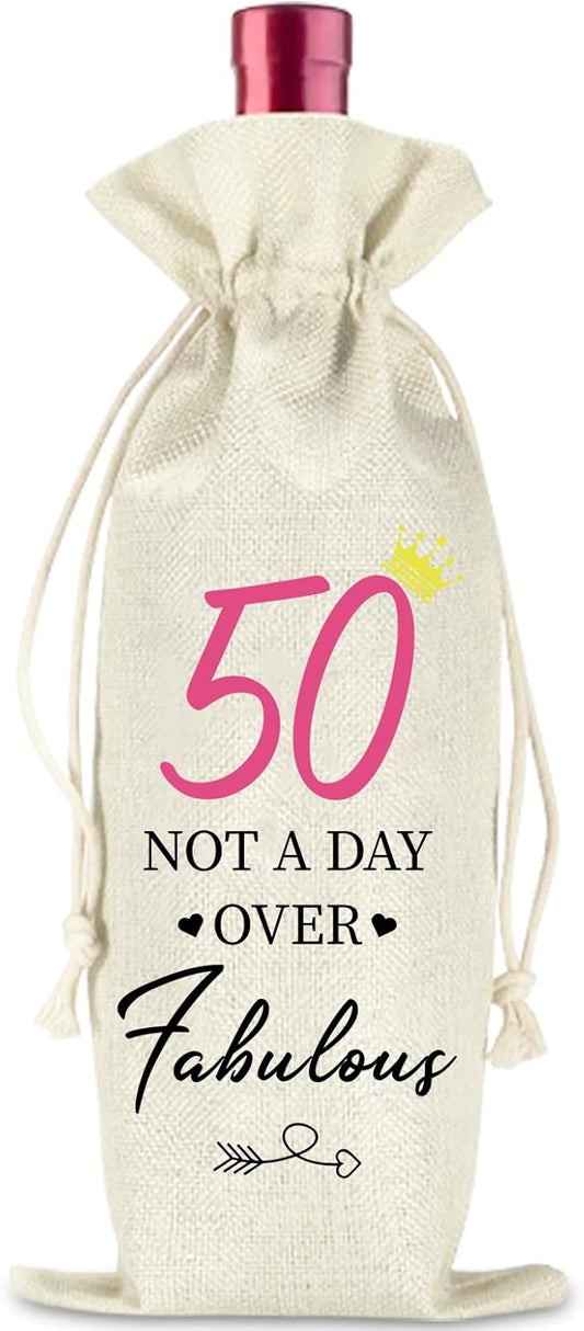 comfit 50th Birthday Gift for Women Men,50 Years Old Birthday Party Decorations,1984 Birthday Wine Bag