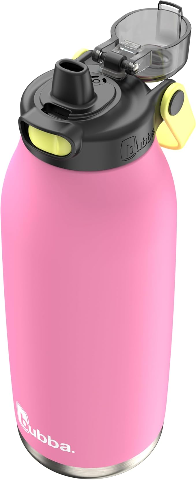Bubba Radiant Stainless-Steel Pop-Up Straw, 40oz Water Bottle, Medium, Rubberized Azalea