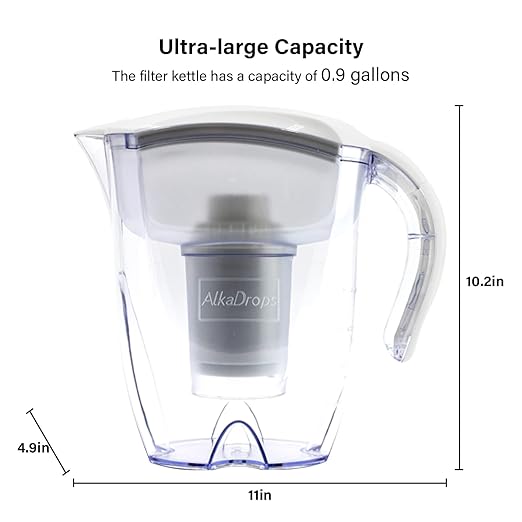 Water Filter Pitcher for Tap and Drinking Water, Large BPA Free Tap Water Purifier Pitchers with Ultrafiltration Filter - 3.5L(White）