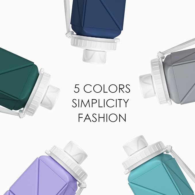 SPECIAL MADE Collapsible Water Bottles Cups Leakproof Valve Reusable BPA Free Silicone Foldable Travel Water Bottle Cup for Gym Camping Hiking Travel Sports Lightweight Durable