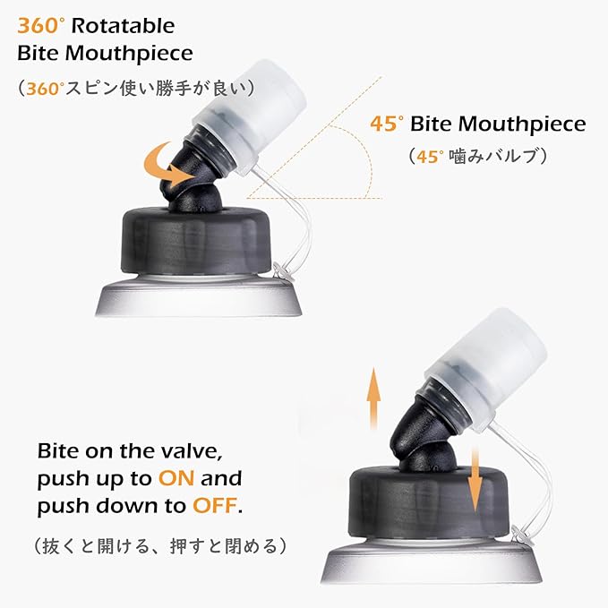 TRIWONDER Water Bottles TPU Soft Flasks Collapsible Running Flasks for Hydration Pack Backpack Hiking Cycling (Gray - 500ml - Pack of 2)