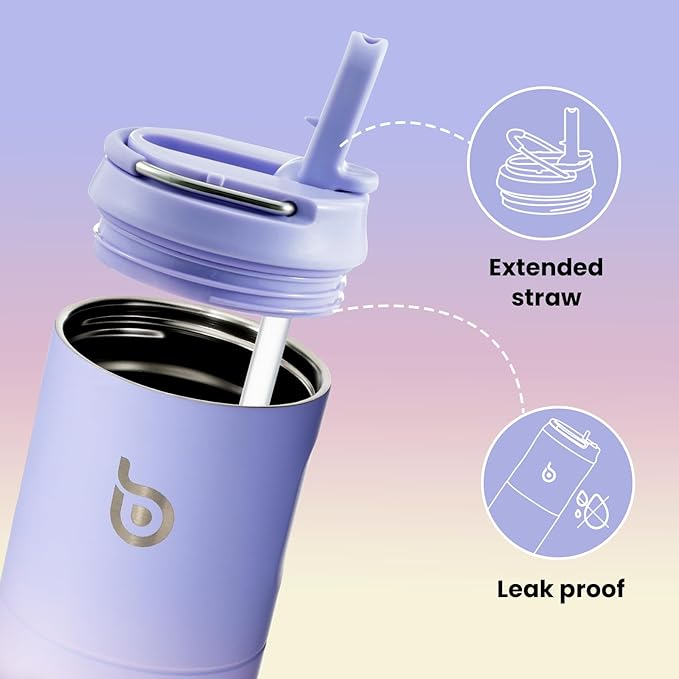 BOTTLE BOTTLE Insulated Water Bottle 24oz with Straw Lid and Handle for Sports Travel Gym Stainless Steel Water Bottles Double-Wall Vacuum Metal Thermos Bottles Leak Proof BPA-Free