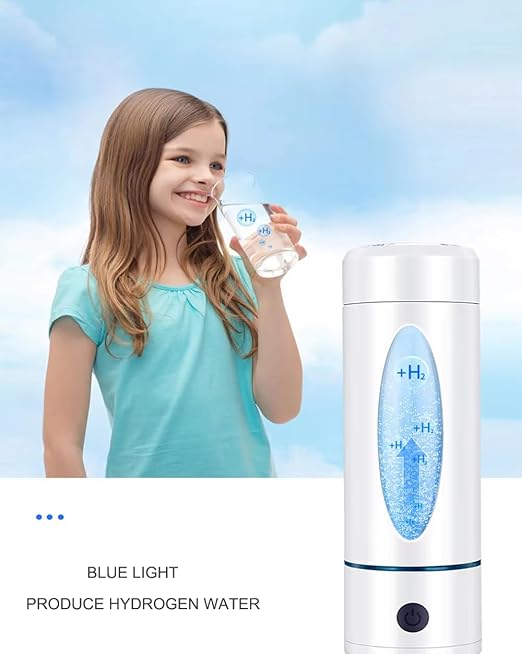 Hydrogen Water Bottle with Indicator Light, Real 4000ppb, SPE/PEM Technology, Equipped with Advanced Dirt Prevention Mode, Portable Hydrogen Water Generator with Food-Grade Material (Black Bag)