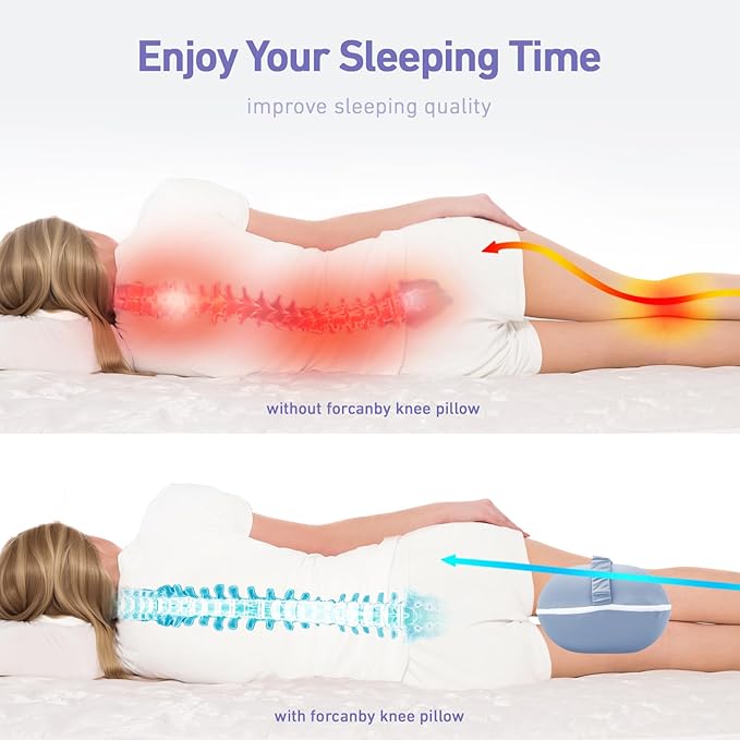 Memory Foam Leg Pillow for Side Sleepers - Relax from Sciatica, Back, HIPS, Knees, and Joints - Removable and Washable Cover - Perfect for Pregnancy and Nursing (Misty Blue)