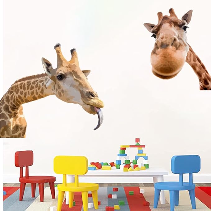 Portrait Giraffe Wall Decal Portrait Giraffe Wall Decal Jungle Animal Watercolor Nursery Decorations Bedroom Art for Bedroom Kitchen Living Room