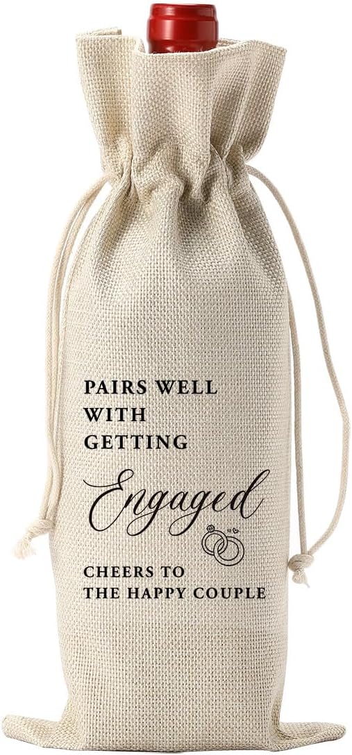 Engagement Wine Gift Bag, Engagement Gift for Couples Wine Bag, Engagement Party Gifts, Pairs Well With Planning A Engagement Wine Bag, Mr And Mrs Engagement Gift Ideas Wine Bottle Bag
