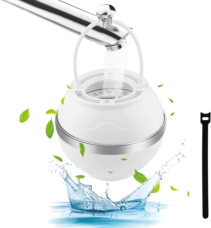 Bath Ball Filter, 8 Stages Bath Water Filter for Tub Faucet, Removes Hundreds of Contaminants for Softer and Healthier Skin(COLOR:white)
