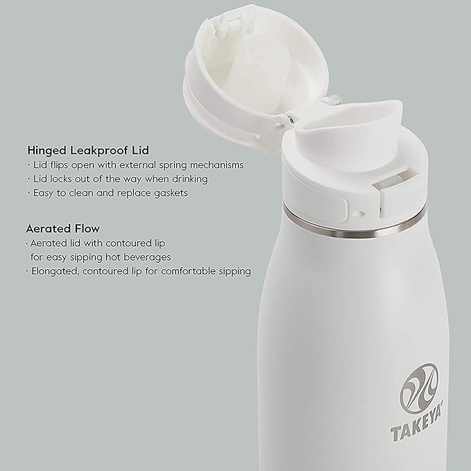 Takeya 25 oz Traveler Stainless Steel Insulated Travel Coffee Mug with Locking Leak Proof Lid, Premium Quality, BPA Free, Aqua