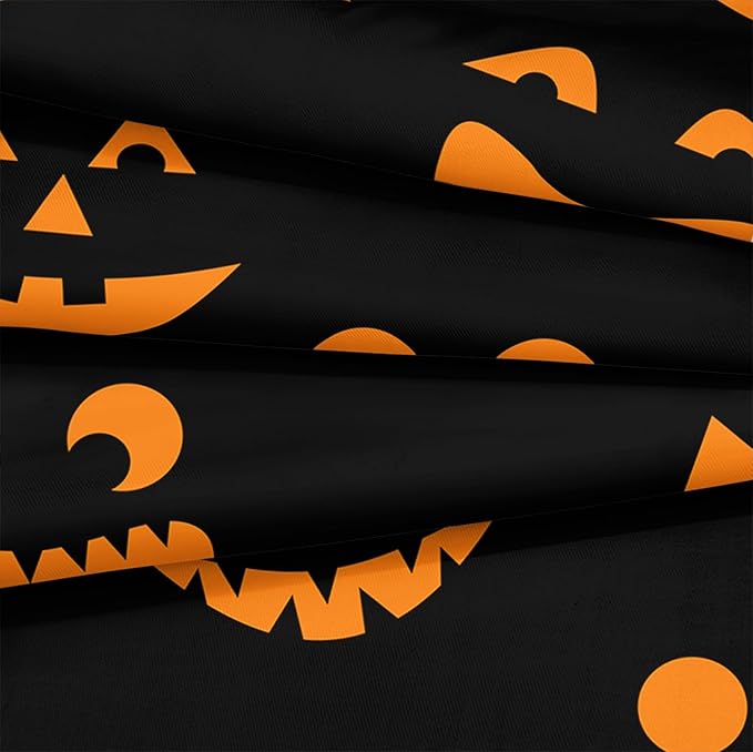 Bedbay Halloween King Comforter Set Black Orange Ghost Bedding Set for Kids Boys 4 Pcs Soft and Breathable Comforter Halloween Room Decor(Orange,King)